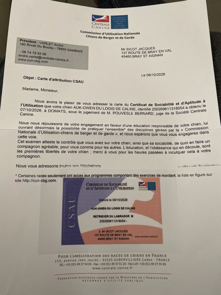 Certificat de Sociabilité et d'Aptitude à l'Utilisation